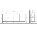 Anrichte Buffet 4 Türen Küche Wohnzimmer modernes Design 205x40cm Orival Kauf