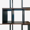 Libreria stile industriale 140x30x183h legno e metallo da parete Dolmen Modello