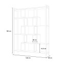 Libreria stile industriale 140x30x183h legno e metallo da parete Dolmen Misure