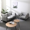 Set divano 2 posti poltrona in tessuto grigio stile moderno Hannover Vendita