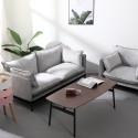 Set divano 2 posti poltrona in tessuto grigio stile moderno Hannover Sconti