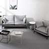 Set divano 2 posti poltrona in tessuto grigio stile moderno Hannover Catalogo