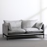Set divano 2 posti poltrona in tessuto grigio stile moderno Hannover Stock