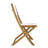 Chaise pliante en bois assise en toile blanche jardin extérieur Hiva Vente