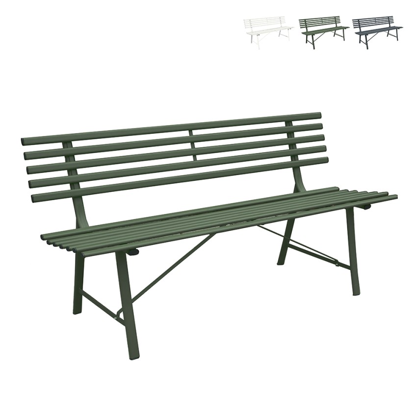 Panchina 3 posti giardino esterno classica in ferro 150x57x76cm Iven Vendita