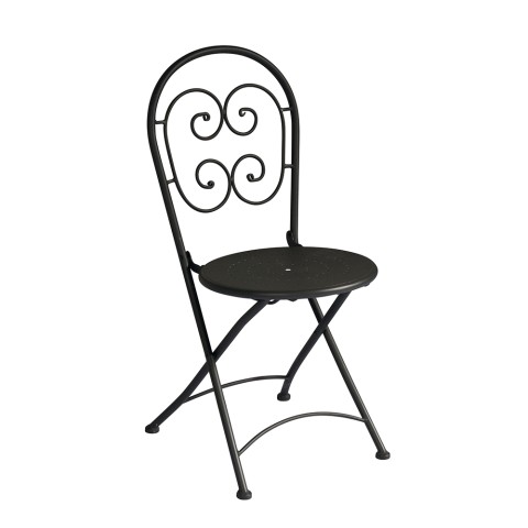 Set 2 x klappbare Stühle aus Eisen für den Außenbereich im Bistro-Roche-Stil Aktion