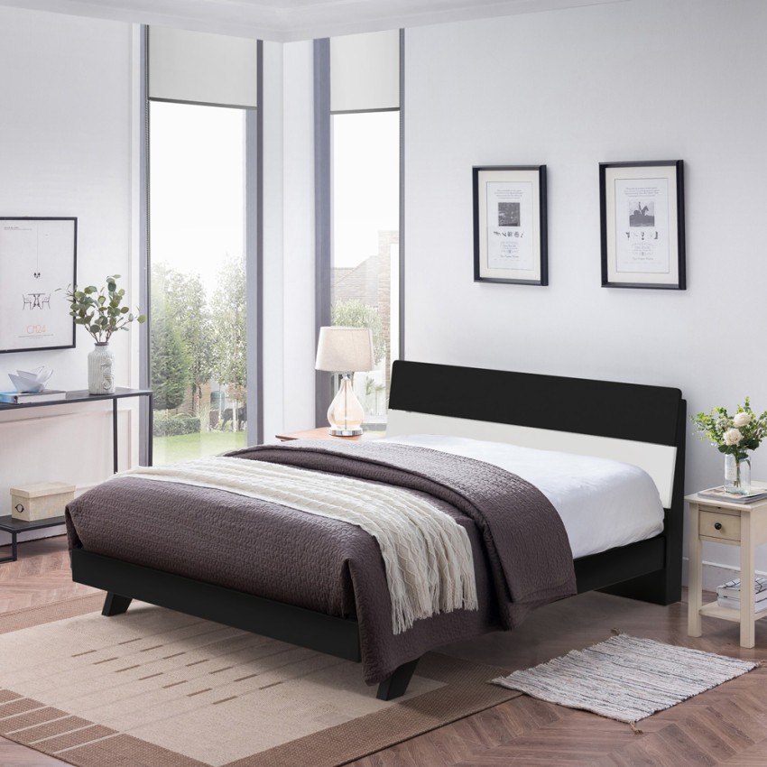 Modernes Holzdesign Doppelbett 160x190cm mit Kopfteil und Lattenrost Landeck Angebot Modernes Holzdesign Doppelbett 160x190cm mit Kopfteil und Lattenrost Landeck Angebot