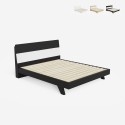 Letto matrimoniale design in legno moderno 160x190cm testata doghe Landeck Saldi