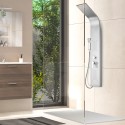 Pannello colonna doccia in acciaio con miscelatore idromassaggio cascata doccino Monticelli Misure