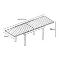 Ausziehbarer Gartentisch 106-212x75cm modern aus Aluminium Nori Angebot