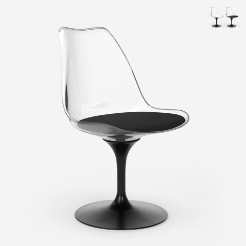 Chaise de salon transparente Goblet moderne noire coussin Lupas Dark  Promotion