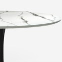 Set 4 Stühle Tulipan weiß schwarz runder Tisch 120cm Marmoreffekt Lapis+ 