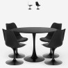 Set Tisch rund 120cm schwarz 4 Stühle im Tulpenstil transparent Almat+ Verkauf
