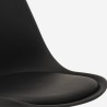 Set 4 Stühle aus schwarzem Polycarbonat, runder Tulipan-Küchentisch 120 cm Haki+ Kauf