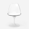 Set 4 Tulipan Stühle weißer, runder Tisch mit goldener Marmoreffekt-Oberfläche, 120cm Durchmesser Saidu+ Preis