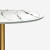 Set runder Tisch 80cm Tulipan Marmor 2 durchsichtige weiße Stühle Vixan 