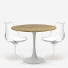Set 2 Stühle Küche Stil Tulipan Tisch weiß Holz rund 80cm Meis Katalog