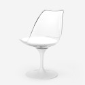 Set 4 weiße transparente Stühle Tulpenholz runder Tisch 120cm Meis+ Modell