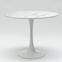 Set runder Tisch 80cm Tulipan Marmoreffekt 2 Stühle schwarz-weiß Liwat Kauf