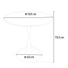 Set 4 Tulipan Stühle runder Tisch 120 cm weiß schwarz Marmoreffekt Liwat+ 