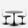 Set 2 Stühle aus weißem und schwarzem Polycarbonat mit rundem Tulpen-Tisch 80cm Raxos Eigenschaften