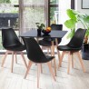 Tavolo quadrato design scandinavo cucina sala da pranzo legno 80x80cm Wooden Sconti