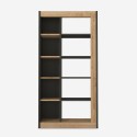Libreria moderna 10 scaffali legno nero antracite 75x25x150cm Kevork Offerta