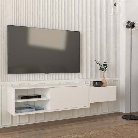 Wohnzimmer TV-Ständer weiß 2 Türen 160x30x33cm Dione Aktion