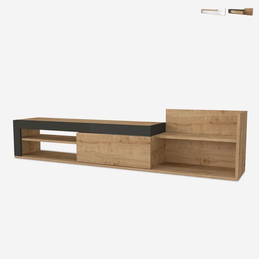 Mobile moderno porta TV design sospeso 1 anta e scaffale 180x32x42cm Trella Vendita Mobile moderno porta TV design sospeso 1 anta e scaffale 180x32x42cm Trella Vendita