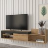 Meuble TV moderne design suspendu 1 porte et étagère 180x32x42cm Trella Remises