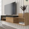 Mobile moderno porta TV design sospeso 1 anta e scaffale 180x32x42cm Trella 