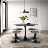 Set 4 Tulipan Stühle runder Tisch 120 cm weiß schwarz Marmoreffekt Liwat+ Angebot