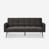 Canapé convertible en tissu 2-3 places accoudoirs pieds noirs dorés Mulier Prix