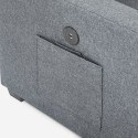 3-Sitzer Schlafsofa grau Halbinsel USB-C Bücherregal Civis Modell