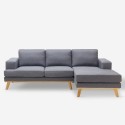 Skandinavisches 3-Sitzer Ecksofa Peninsula in grauem Stoff Miles Angebot