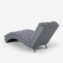 Chaise longue modernes Design Wohnzimmer Sessel Kunstleder grau Lyon Angebot