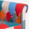 Sessel aus mehrfarbigem Stoff im Patchwork-Stil modernes Design Caen Sales