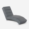 Chaise longue poltrona salotto in similpelle moderna imbottita Dijon 