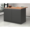 Isola centrale per cucina moderna 2 ante tavolo legno 125x90x90cm Deer 