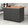 Isola centrale per cucina moderna 2 ante tavolo legno 125x90x90cm Deer 