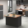 Isola centrale per cucina moderna 2 ante tavolo legno 125x90x90cm Deer Sconti