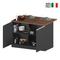 Isola centrale per cucina moderna 2 ante tavolo legno 125x90x90cm Deer Modello