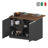 Isola centrale per cucina moderna 2 ante tavolo legno 125x90x90cm Deer Modello