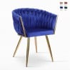 Design-Sessel aus Samt mit goldenen Beinen und Armlehnen Versailles Verkauf