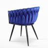 Fauteuil en velours design avec accoudoirs pour cuisine et salon Chantilly 