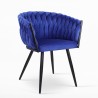 Fauteuil en velours design avec accoudoirs pour cuisine et salon Chantilly 