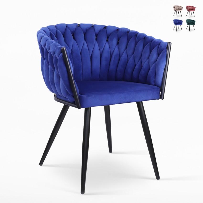 Fauteuil en velours design avec accoudoirs pour cuisine et salon Chantilly Offre Fauteuil en velours design avec accoudoirs pour cuisine et salon Chantilly Offre