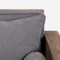 Sofa 3-Sitzer rustikales Holz 225x81x81cm Kissen Stoff Grau Morgan. Katalog