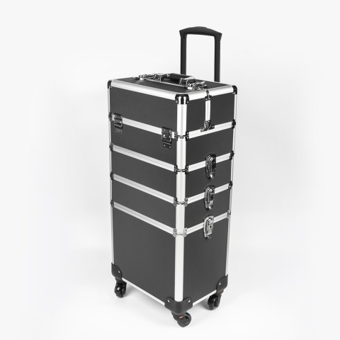 Valise de maquillage pour esthétique modulable 3 étages 4 roues Aldeb Promotion