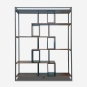 Libreria stile industriale 140x30x183h legno e metallo da parete Dolmen Scelta
